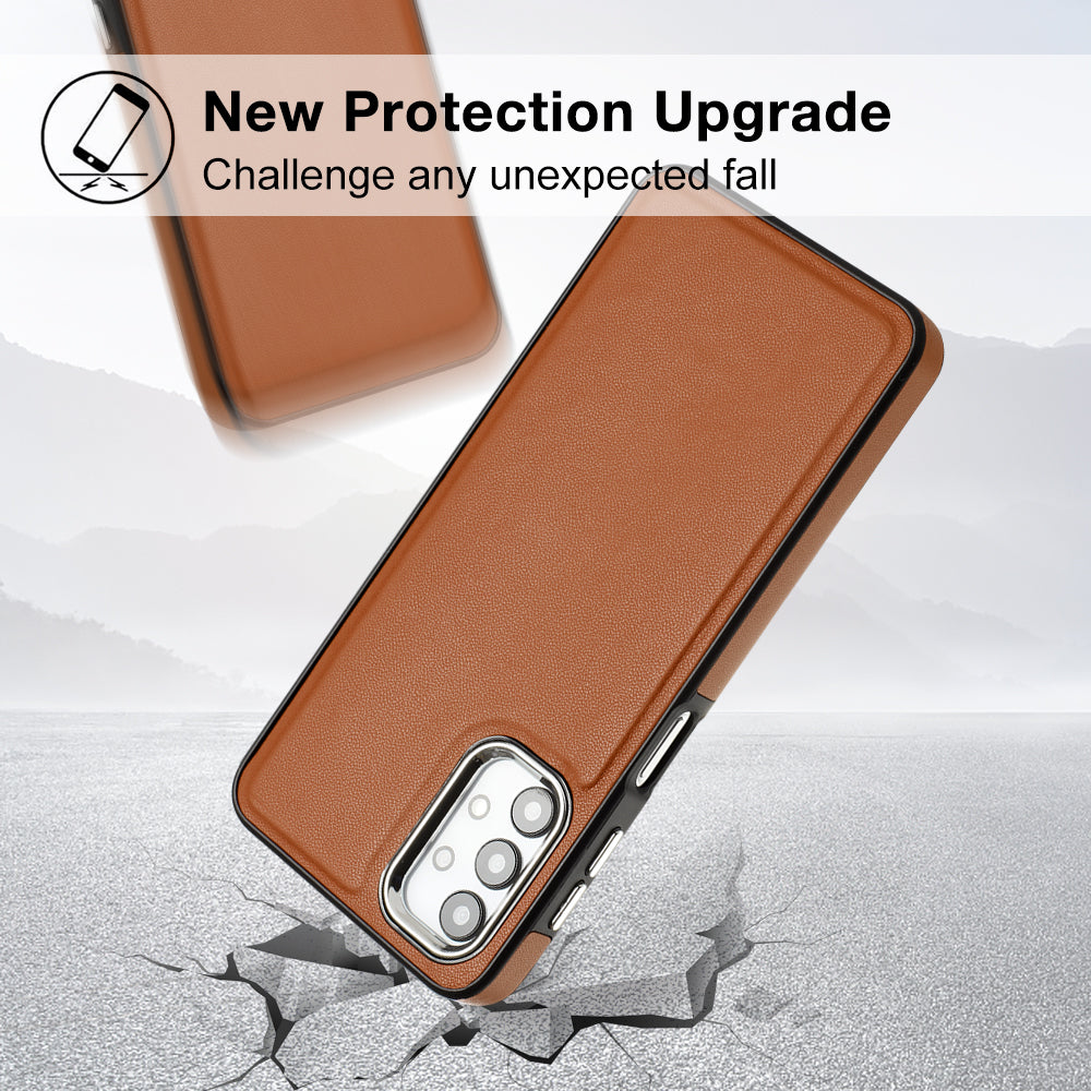 YB Leather Coating Series-6 For Samsung Galaxy A32 5G / M32 5G Leather Coated TPU Mobile Case Anti-scratch Cover YB Leather Coating Series-6 For Samsung Galaxy A32 5G / M32 5G Leather Coated TPU Mobile Case Anti-scratch Cover